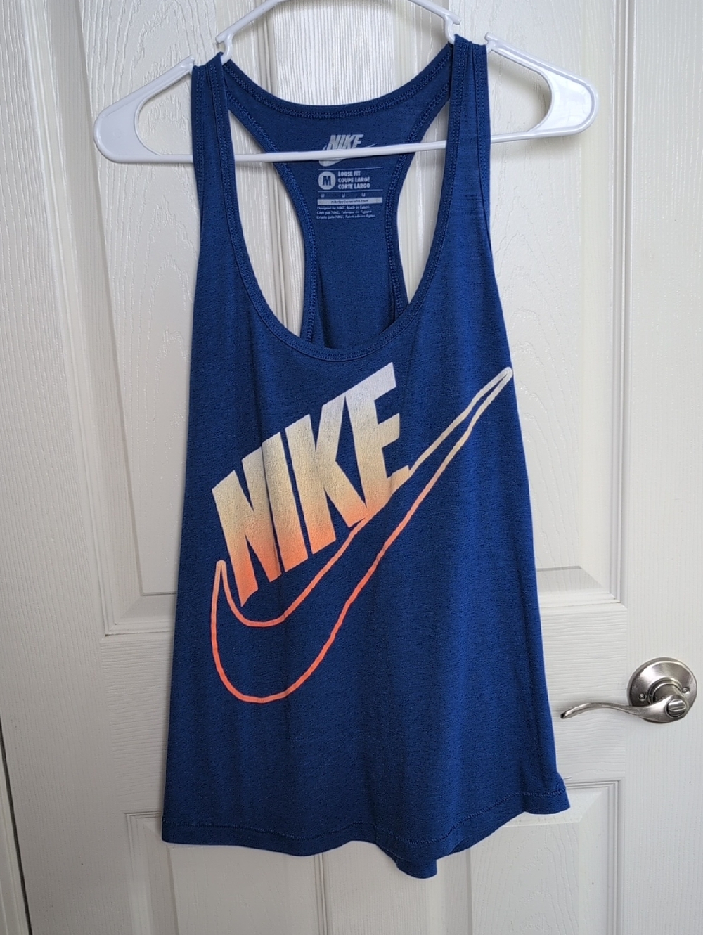 Nike Blue Racerback Tank with Gradient Logo